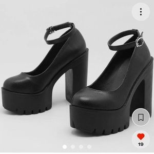 black platform heels